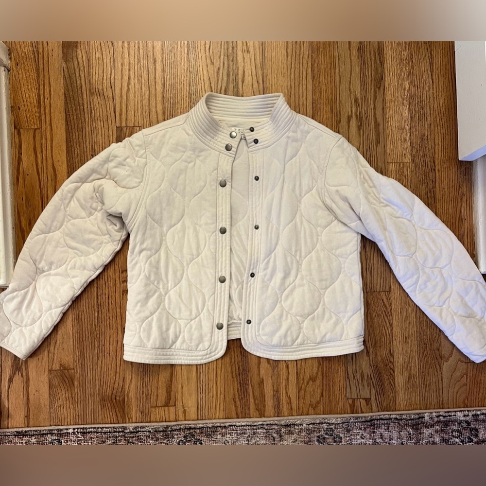 White quilted z supply jacket